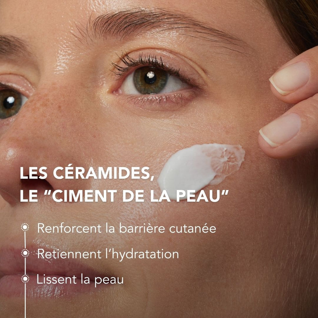Crème de Jour Lissante : LES CÉRAMIDES, LE "CIMENT DE LA PEAU" Renforcent la barrière cutanée, Retiennent